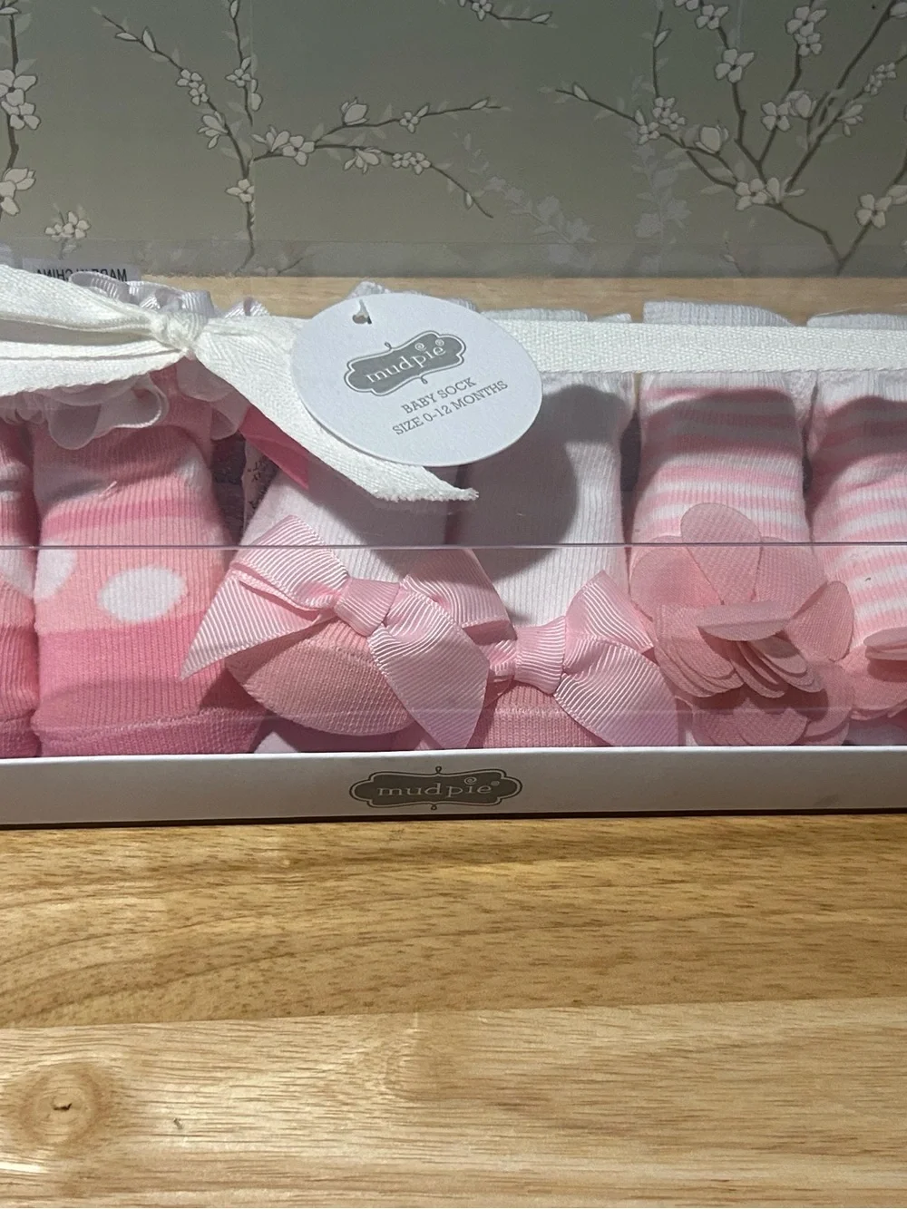 Mud Pie Pink Baby Sock Set with Bows